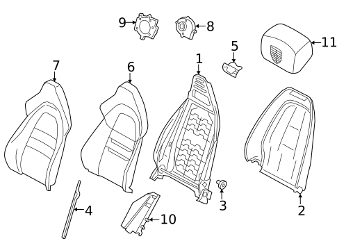 Front Seat Components for 2023 Porsche Taycan #2