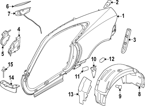 Quarter Panel & Components for 2020 Jaguar F-Type #0
