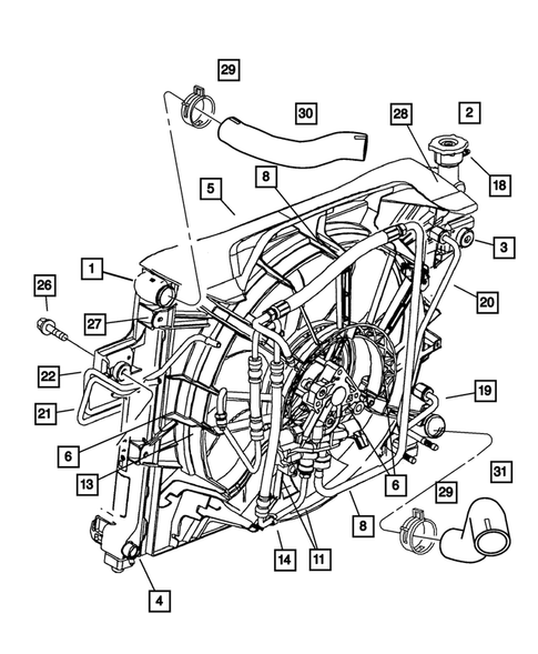 Radiator and Related Parts for 2003 Jeep Grand Cherokee #1
