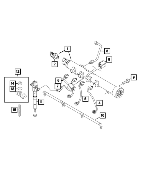 Fuel Rail and Injectors for 2022 Jeep Renegade #1
