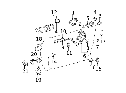 Lock & Hardware for 2005 Lexus ES330 #1