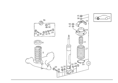 Front Springs and Suspension Standard Suspension for 1993 Mercedes-Benz 500SL #1