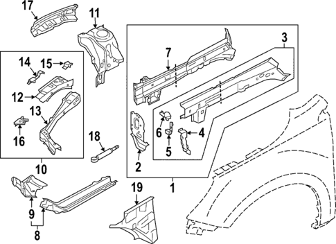 Structural Components & Rails for 2019 Subaru Legacy #0
