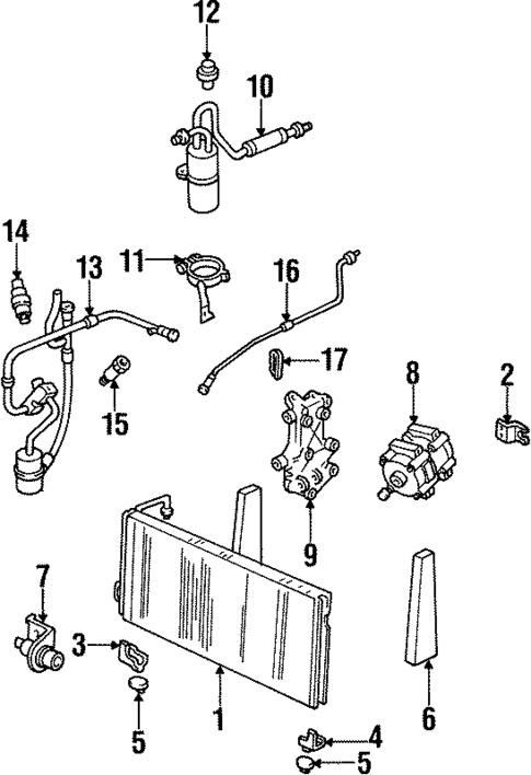 Condenser, Compressor & Lines for 1999 Mercury Villager #1