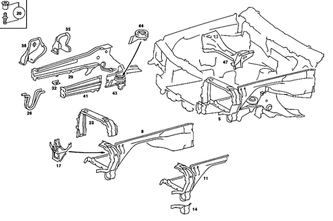 Wheelhouse, Front Subframe for 1990 Mercedes-Benz 190E #2