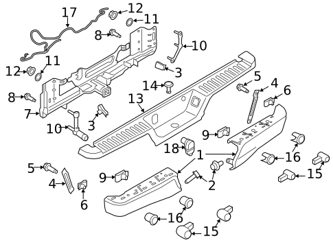 Bumper & Components - Rear for 2019 Ford F-150 #0