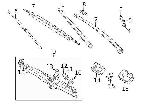 Wiper & Washer Components for 2003 BMW 325xi #1
