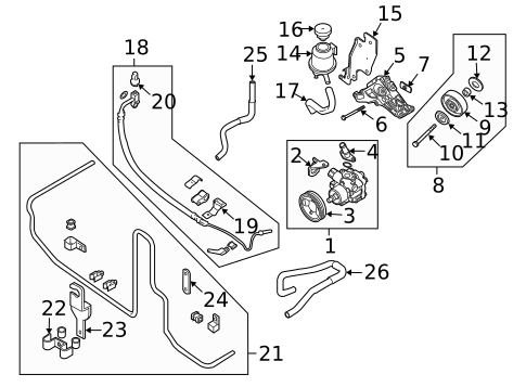 Pump & Hoses for 2012 Nissan Pathfinder #0