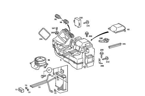 Heater Case & Air Conditioner Case with Blower for 1985 Mercedes-Benz 380SE #0