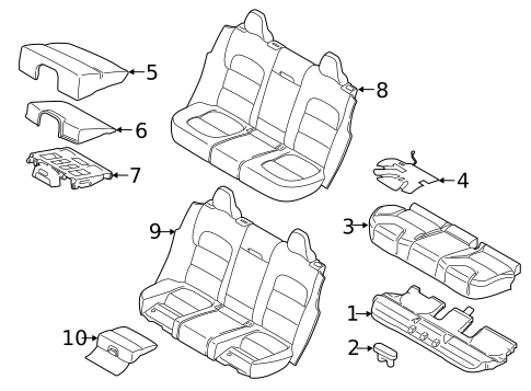 Rear Seat Components for 2015 Volvo V60 #2