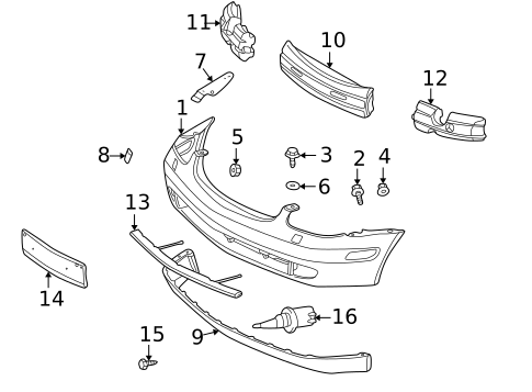 Bumper & Components - Front for 1998 Mercedes-Benz SLK230 #0