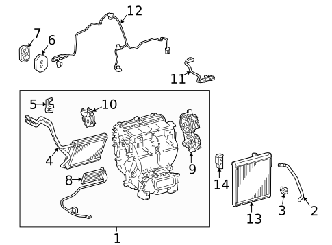 Evaporator & Heater Components for 2017 Lexus ES350 #1