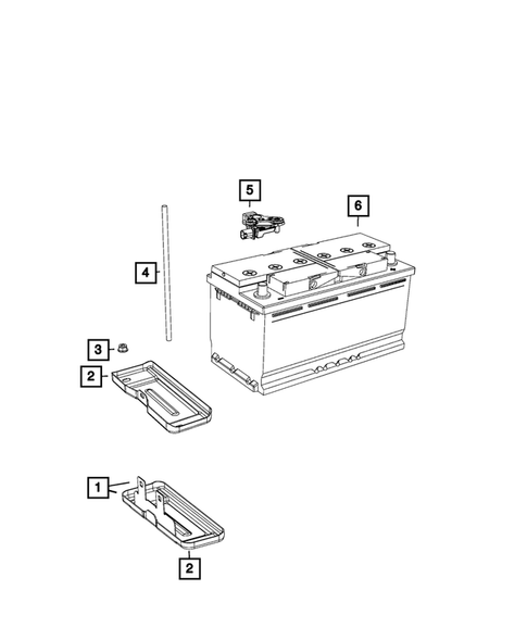 Battery, Battery Tray and Cables for 2019 Jeep Grand Cherokee #0