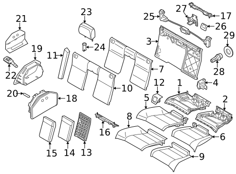 Rear Seat Components for 2009 BMW 335i #0
