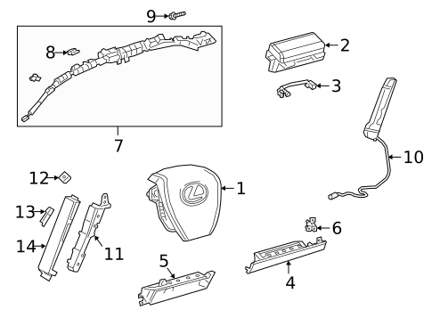 Air Bag Components for 2019 Lexus UX250h #0