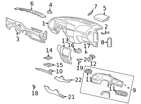Instrument Panel Components for 2001 Ford Taurus #0
