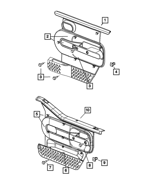 Door Trim Panels-Front and Rear for 2008 Jeep Wrangler #0