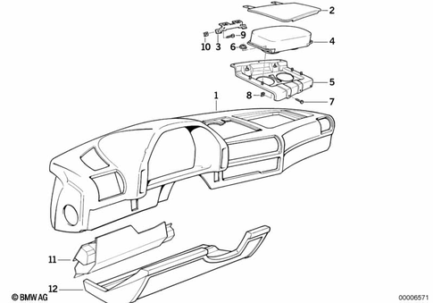 Instrument Carrier / Mounting Parts for 1992 BMW 740i #5