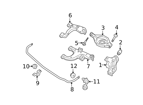 Stabilizer Bar & Components for 2005 Nissan Pathfinder #1