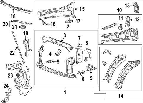 Radiator Support for 2022 Chevrolet Suburban #0