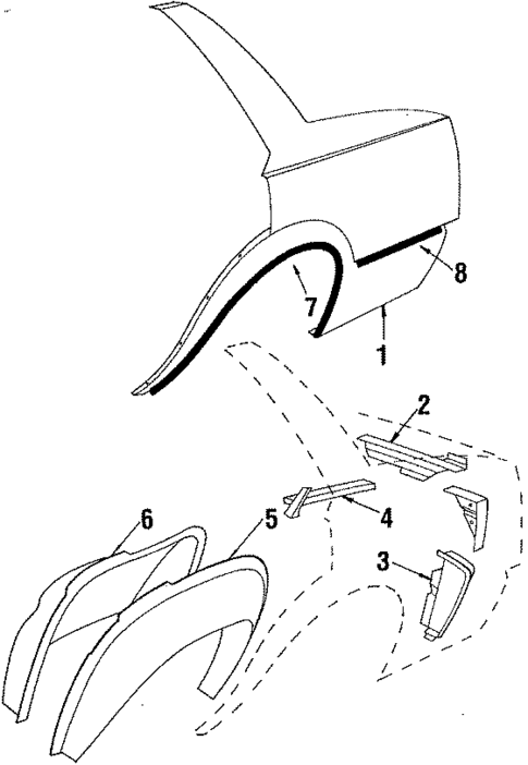 Quarter Panel & Components for 1987 Pontiac Sunbird #1