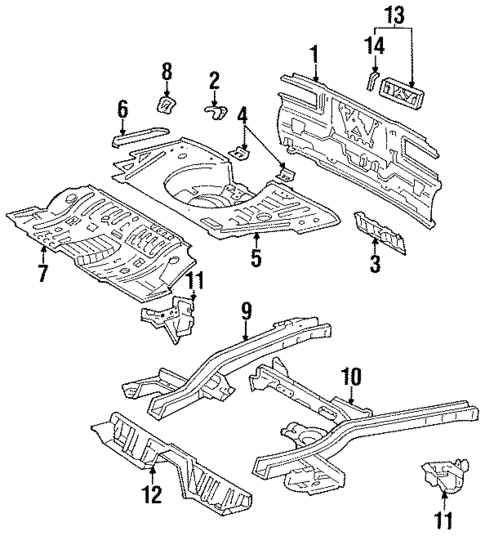 Rear Floor & Rails for 1988 Toyota Celica #0