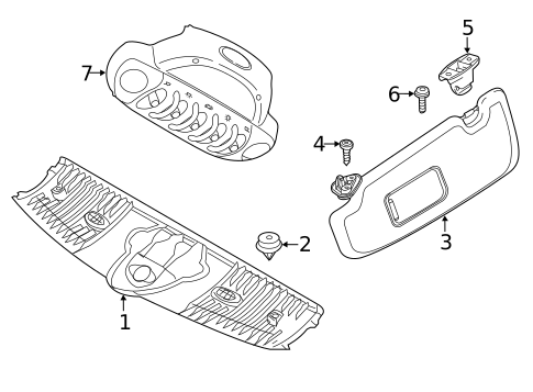 Interior Trim - Roof for 2012 Mini Cooper #1
