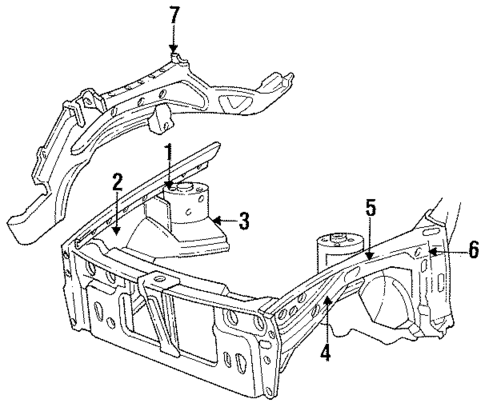 Inner Structure & Rails for 1988 Dodge Lancer #1