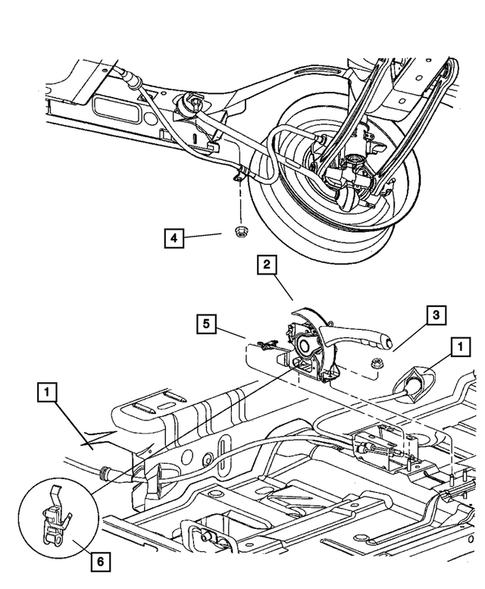 Parking Brake Lever and Cables for 2005 Dodge Neon #1