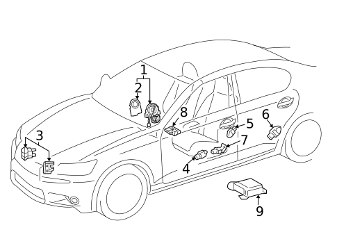 Air Bag Components for 2017 Lexus RC300 #2