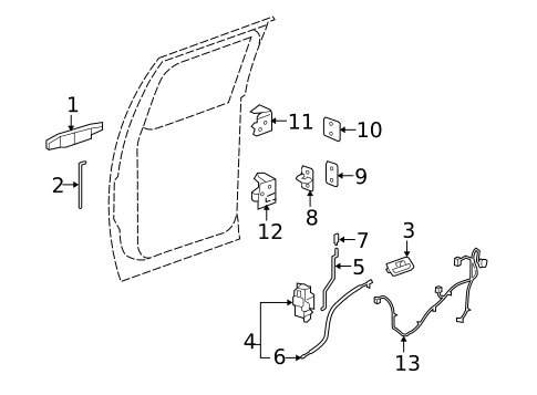 Interior Trim - Rear Door for 2009 GMC Sierra 1500 #5