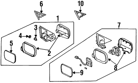Outside Mirrors for 1994 Honda Accord #1