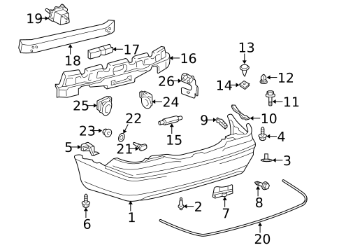 Bumper & Components - Rear for 2006 Lexus LS430 #0