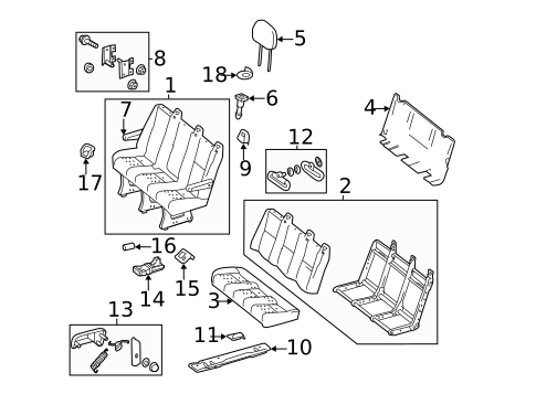 Rear Seat Components for 2011 Mercedes-Benz Sprinter 2500 #0