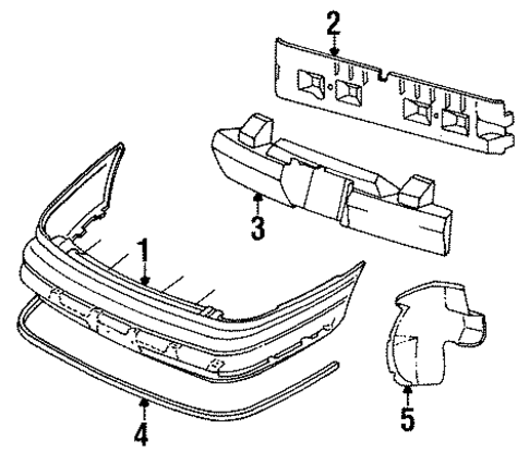 Bumper & Components - Rear for 1996 Lincoln Mark VIII #0