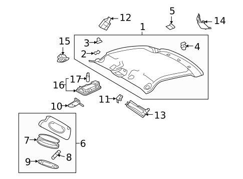 Interior Trim - Roof for 2006 Porsche Cayman #0