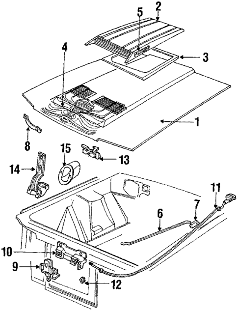 Hood & Components for 1984 Ford Mustang #0