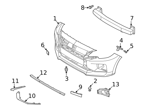 Bumper & Components - Front for 2023 Mitsubishi Mirage G4 #0
