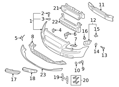 Bumper & Components - Front for 2007 Volvo V50 #0