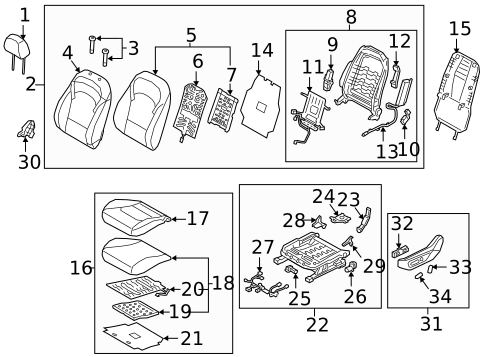 Driver Seat Components for 2018 Hyundai Elantra GT #1