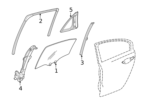 Glass - Rear Door for 2014 Acura TSX #1