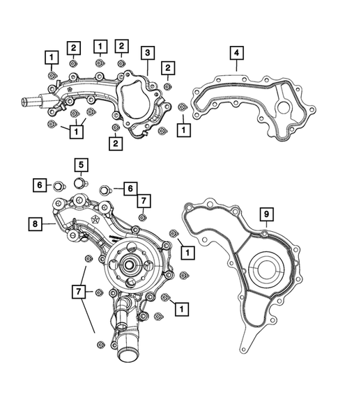 Water Pump and Related Parts for 2022 Jeep Grand Cherokee WK #0