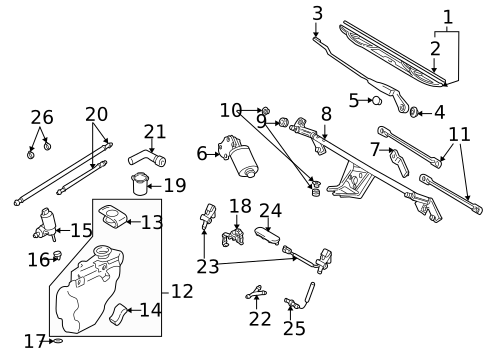 Wiper & Washer Components for 2000 Volkswagen Cabrio #0