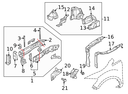Structural Components & Rails for 2011 Mazda CX-9 #1