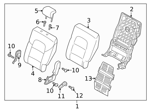 Rear Seat Components for 2020 Kia Sportage #1