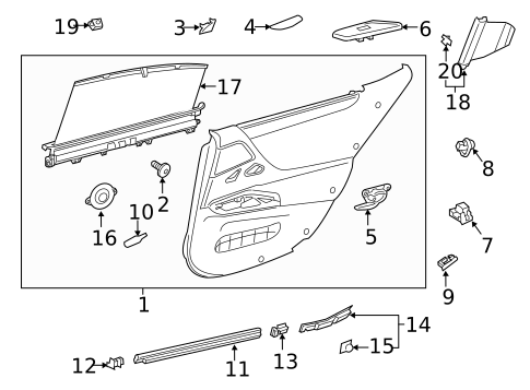 Interior Trim - Rear Door for 2025 Lexus ES300h #0