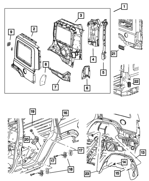 Aperture Panel and Pillar Supports for 2009 Jeep Commander #0