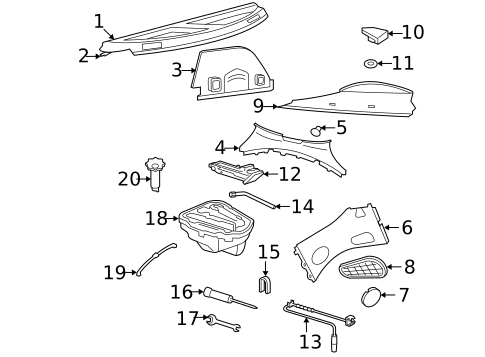 Interior Trim - Rear Body for 2006 Volkswagen Rabbit #1