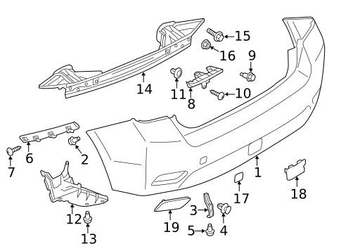 Bumper & Components - Rear for 2014 Subaru Impreza #0