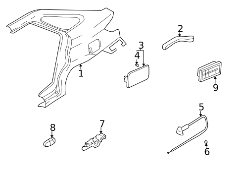 Quarter Panel & Components for 2006 Hyundai Elantra #1